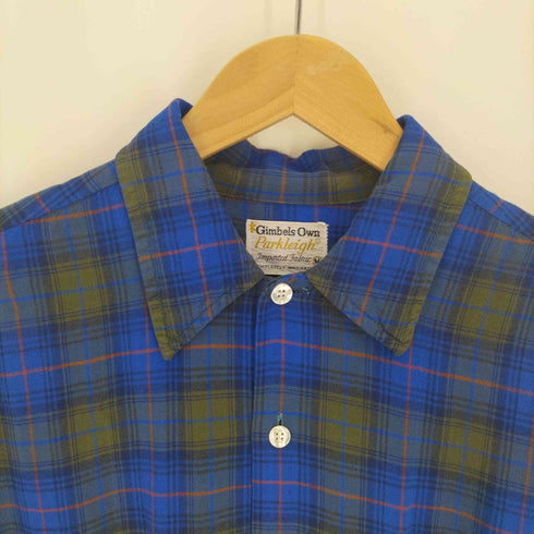 GIMBELS OWN Parkleigh 60S レーヨン チェック L/S ポケット ボックス シャツ メンズ import:M