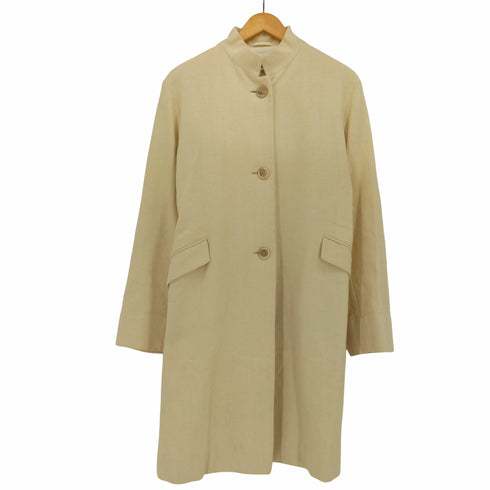ジルサンダー JIL SANDER イタリア製 バックベルト コットン スタンドカラー ロング ジャケット レディース FR:36