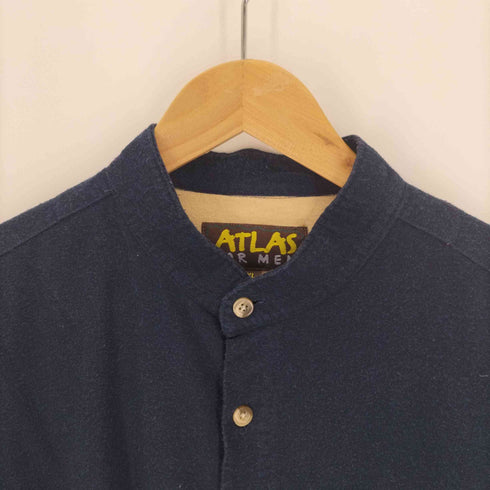 ATLAS FOR MEN コットン L/S バンドカラー ポケット シャツ メンズ import:XL