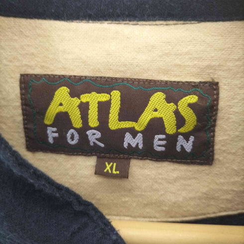 ATLAS FOR MEN コットン L/S バンドカラー ポケット シャツ メンズ import:XL