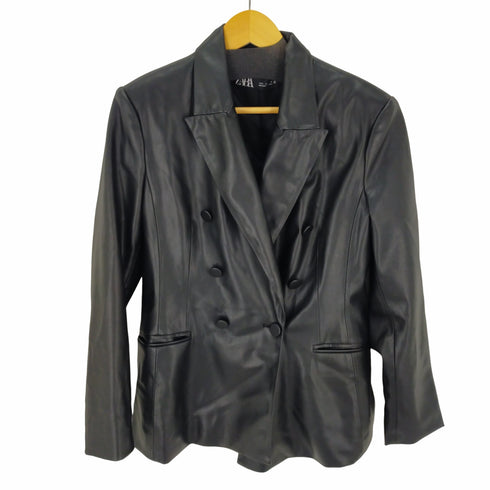 ザラ ZARA レザーテーラードジャケット レディース import:L