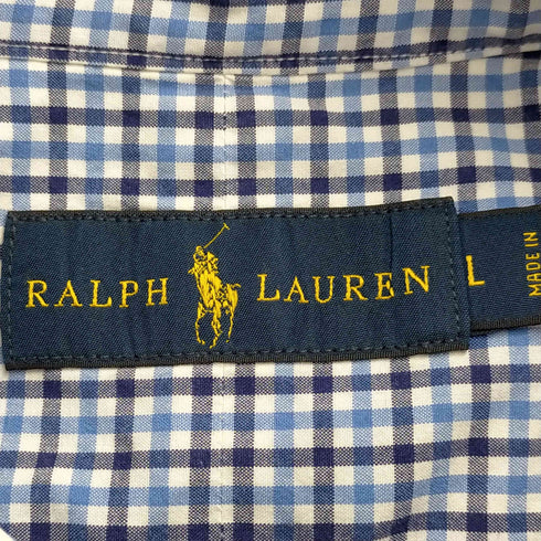ラルフローレン RALPH LAUREN classic fit コットンリネンボタンダウンシャツ メンズ import:M