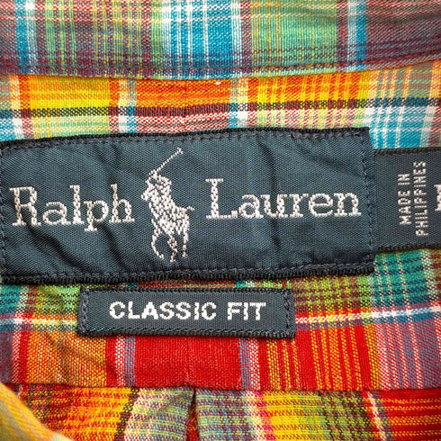 ラルフローレン RALPH LAUREN チャック柄ボタンダウンシャツ メンズ import:L