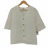 ロクビューティーアンドユースユナイテッドアローズ 6 BEAUTY & YOUTH UNITED ARROWS 21SS COTTON JACQUARD V NECK 5SLEEVE SHIRT コットン ジャガード シャツ レディース