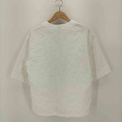 ロクビューティーアンドユースユナイテッドアローズ 6 BEAUTY & YOUTH UNITED ARROWS 21SS COTTON JACQUARD V NECK 5SLEEVE SHIRT コットン ジャガード シャツ レディース