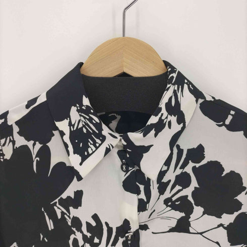 ザラ ZARA 総柄 L/S サテン シアー シャツ レディース import:S