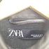 ザラ ZARA バック シアサッカー チェック 切り替え 異素材 ドッキング レザー シャツ ジャケット レディース import:XS