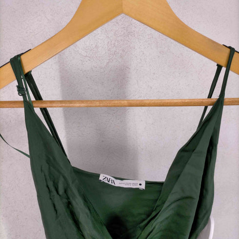 ザラ ZARA 21SS draped lingerie style dress green レディース JPN:XS