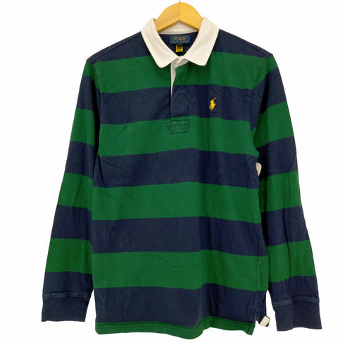 ポロラルフローレン POLO RALPH LAUREN ポニー刺繍 太ボーダー長袖ラガーシャツ メンズ import:XL