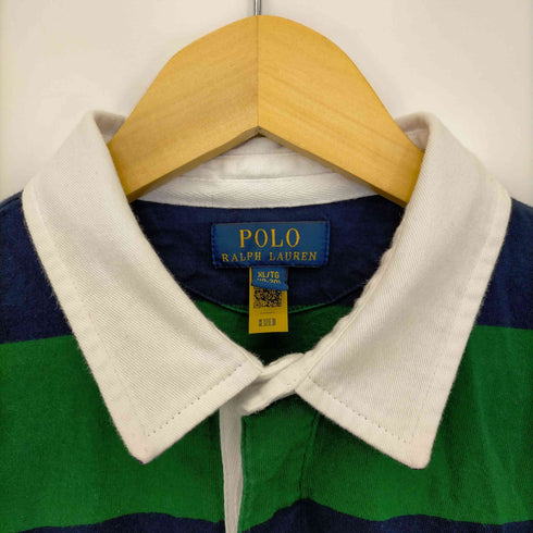 ポロラルフローレン POLO RALPH LAUREN ポニー刺繍 太ボーダー長袖ラガーシャツ メンズ import:XL