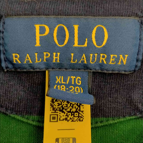 ポロラルフローレン POLO RALPH LAUREN ポニー刺繍 太ボーダー長袖ラガーシャツ メンズ import:XL