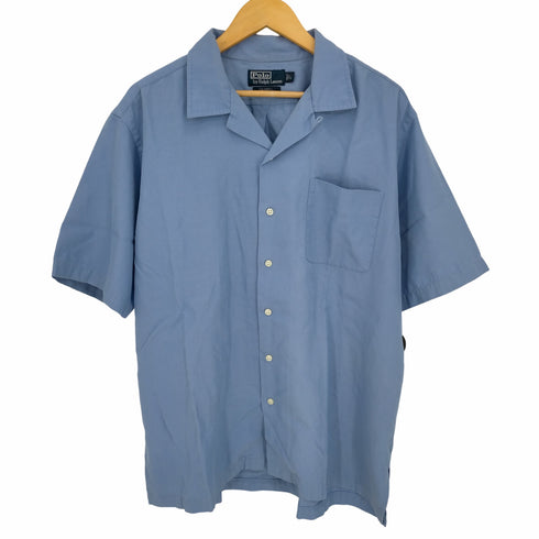 ポロバイラルフローレン Polo by RALPH LAUREN 90-00s CALDWELL ポニー無し シルクコットン 開襟シャツ メンズ import:L