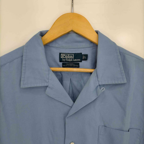 ポロバイラルフローレン Polo by RALPH LAUREN 90-00s CALDWELL ポニー無し シルクコットン 開襟シャツ メンズ import:L