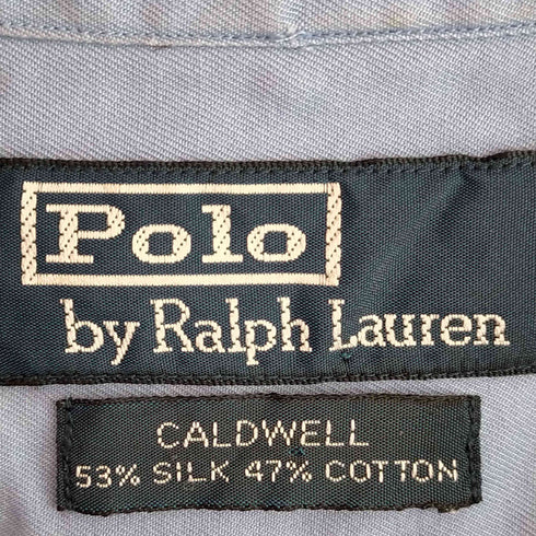 ポロバイラルフローレン Polo by RALPH LAUREN 90-00s CALDWELL ポニー無し シルクコットン 開襟シャツ メンズ import:L