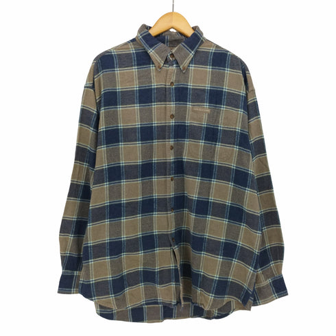 チャップスラルフローレン CHAPS RALPH LAUREN 90S ボタンダウン チェック L/S ネルシャツ メンズ import:XL