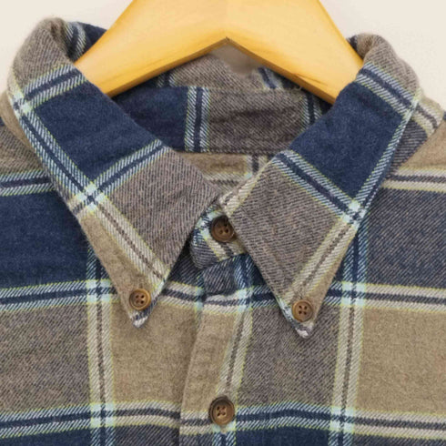 チャップスラルフローレン CHAPS RALPH LAUREN 90S ボタンダウン チェック L/S ネルシャツ メンズ import:XL
