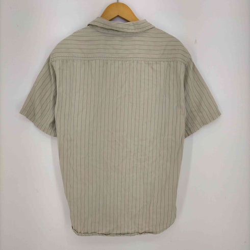 ラングラー Wrangler 90-2000s ヘリンボーンツイル コットン ワッペン ストライプワークシャツ メンズ import:L