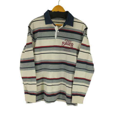 エディーバウアー Eddie Bauer フロント刺繍ボーダーポロシャツ メンズ import:M