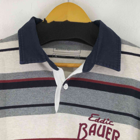 エディーバウアー Eddie Bauer フロント刺繍ボーダーポロシャツ メンズ import:M