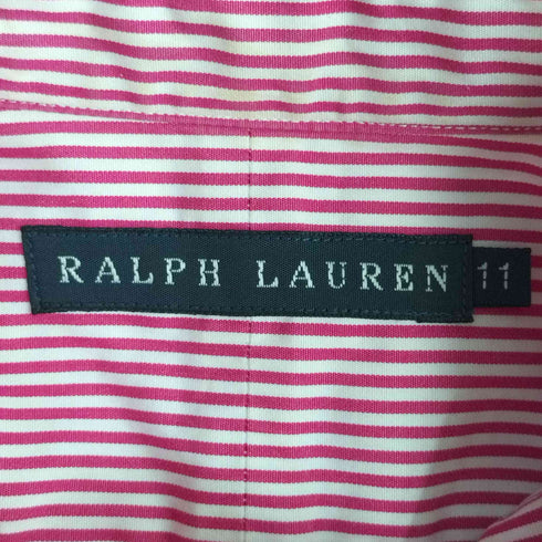 ラルフローレン RALPH LAUREN ストライプ ポニー刺繍 L/S シャツ レディース JPN:11号