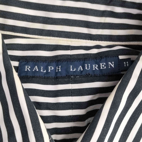 ラルフローレン RALPH LAUREN ストライプ ポニー刺繍 L/S シャツ レディース JPN:11号