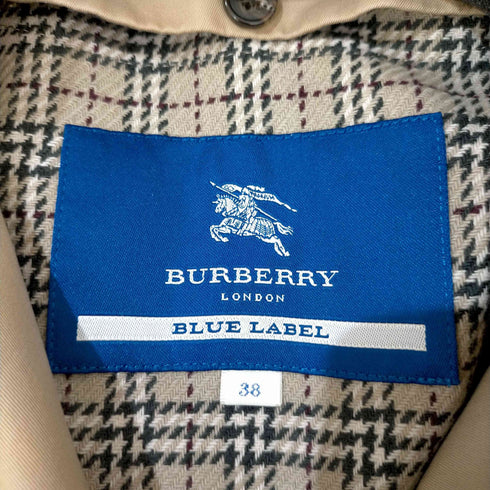バーバリーブルーレーベル BURBERRY BLUE LABEL ウールライナー付き トレンチコート レディース JPN:38