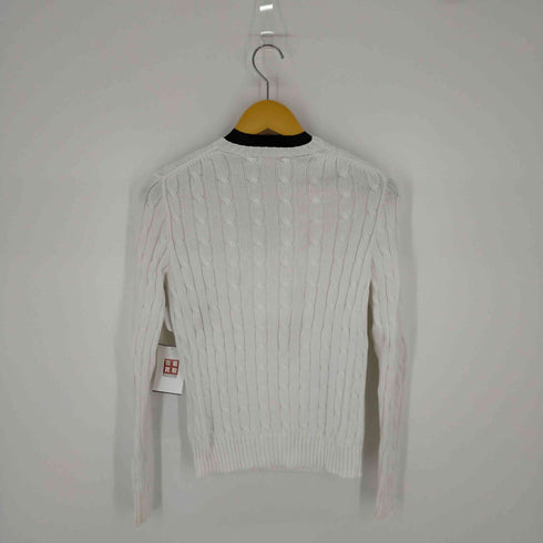 ポロラルフローレン POLO RALPH LAUREN スモールポニー刺繍ケーブル編Vネックニット レディース JPN:S