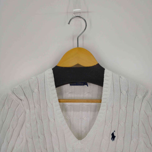 ポロラルフローレン POLO RALPH LAUREN スモールポニー刺繍ケーブル編Vネックニット レディース JPN:S