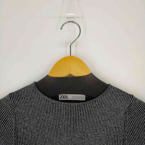 ザラ ZARA クロップドラメニットトップ レディース JPN:M
