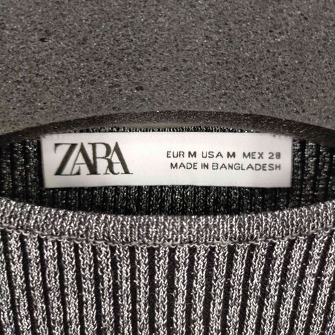 ザラ ZARA クロップドラメニットトップ レディース JPN:M