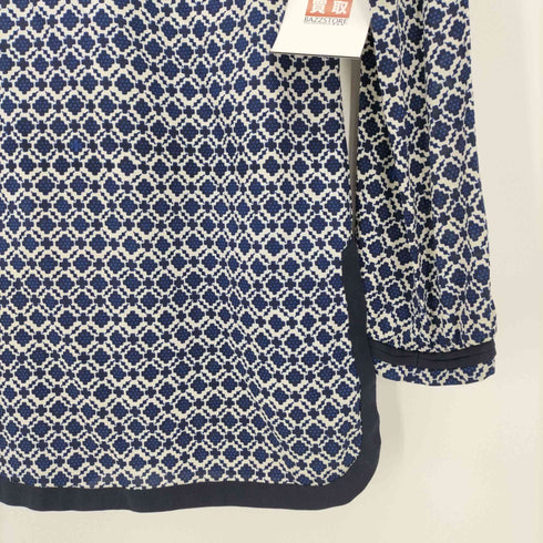 トリーバーチ TORY BURCH 総柄 スリットネック 装飾 シルク ブラウス レディース 2