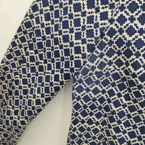 トリーバーチ TORY BURCH 総柄 スリットネック 装飾 シルク ブラウス レディース 2