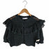 ザラ ZARA KNIT TOP WITH LACE フリル半袖ニット レディース JPN:M