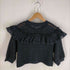 ザラ ZARA KNIT TOP WITH LACE フリル半袖ニット レディース JPN:M