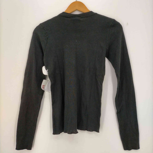 ダナキャランニューヨーク ジーンズ DKNY JEANS ロゴプリント コットン リブニットカットソー レディース M/L