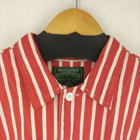 ポロカントリーラルフローレン POLO COUNTRY RALPH LAUREN 80-90s ストライプ L/S シャツ メンズ import:L