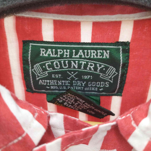 ポロカントリーラルフローレン POLO COUNTRY RALPH LAUREN 80-90s ストライプ L/S シャツ メンズ import:L