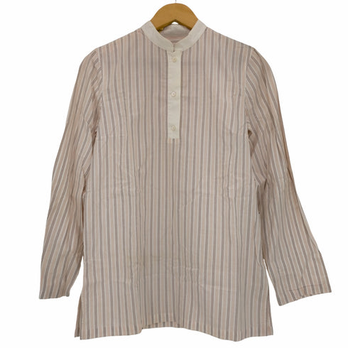 アーペーセー A.P.C. 90s フランス製 バンドカラーストライプ プルオーバーシャツ レディース import:S