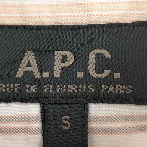 アーペーセー A.P.C. 90s フランス製 バンドカラーストライプ プルオーバーシャツ レディース import:S
