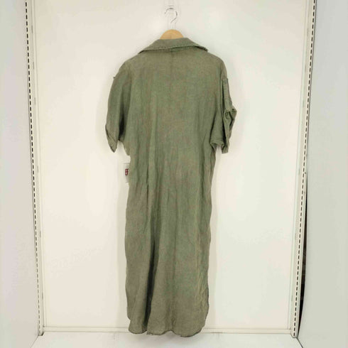 ザラ ZARA LINEN SLIT DRESS リネン スリットドレス スキッパーワンピース レディース import:M