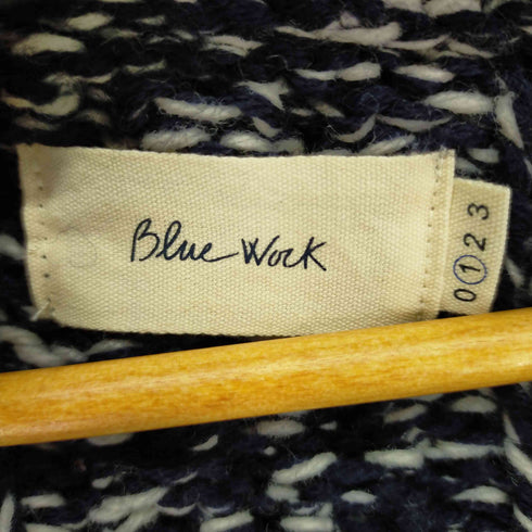ブルーワーク BLUE WORK バイカラーケーブルニットフーディ― メンズ 1