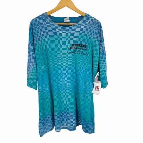 1994 SCCA NATIONAL RUNOF FS MADE IN USA オールオーバープリント 半袖Tシャツ 袖裾シングル メンズ JPN:XL