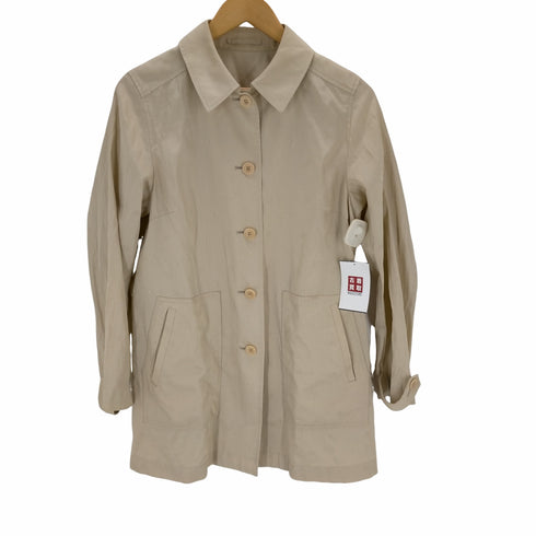 アクアスキュータム AQUASCUTUM 90s 日本製 総柄ショート丈ステンカラーコート レディース