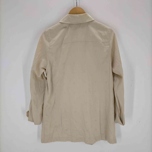 アクアスキュータム AQUASCUTUM 90s 日本製 総柄ショート丈ステンカラーコート レディース