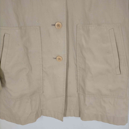 アクアスキュータム AQUASCUTUM 90s 日本製 総柄ショート丈ステンカラーコート レディース