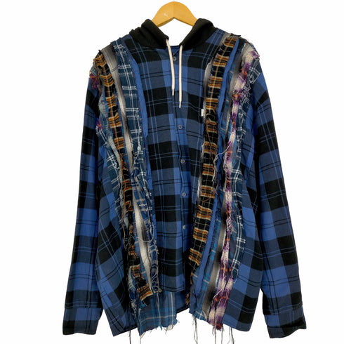ジレ gilet REMAKE WIDE HOOD SHIRT リメイクシャツ 再構築 フード付き ネルシャツ メンズ FREE