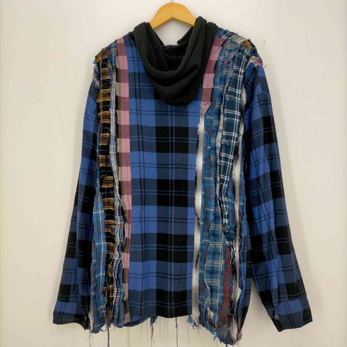 ジレ gilet REMAKE WIDE HOOD SHIRT リメイクシャツ 再構築 フード付き ネルシャツ メンズ FREE