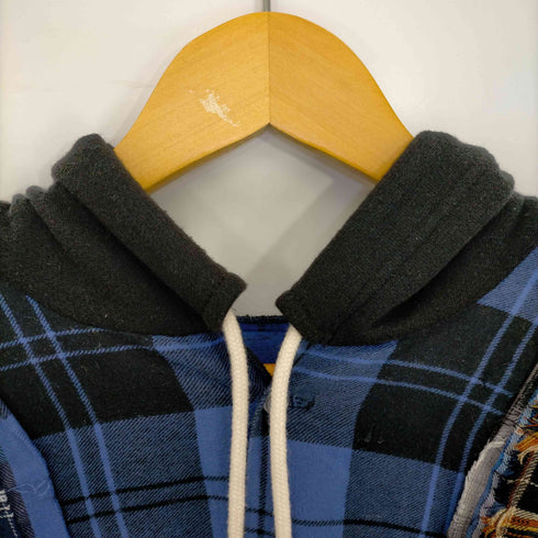 ジレ gilet REMAKE WIDE HOOD SHIRT リメイクシャツ 再構築 フード付き ネルシャツ メンズ FREE