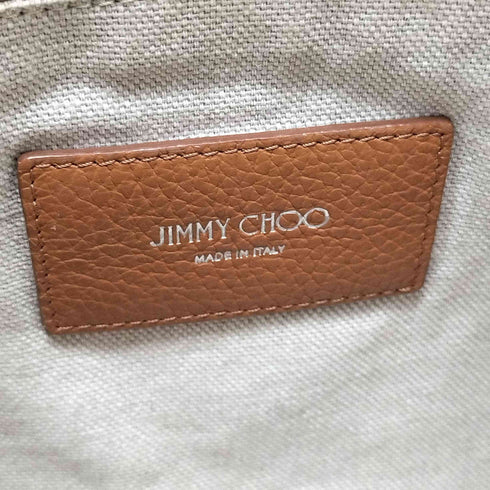 ジミーチュウ JIMMY CHOO GIVERNY M リネン レザー切替 トートバッグ レディース