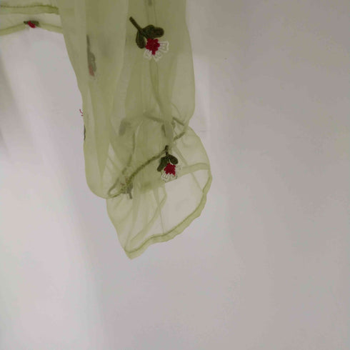 ザラ ZARA 花刺繍シアーブラウス レディース S